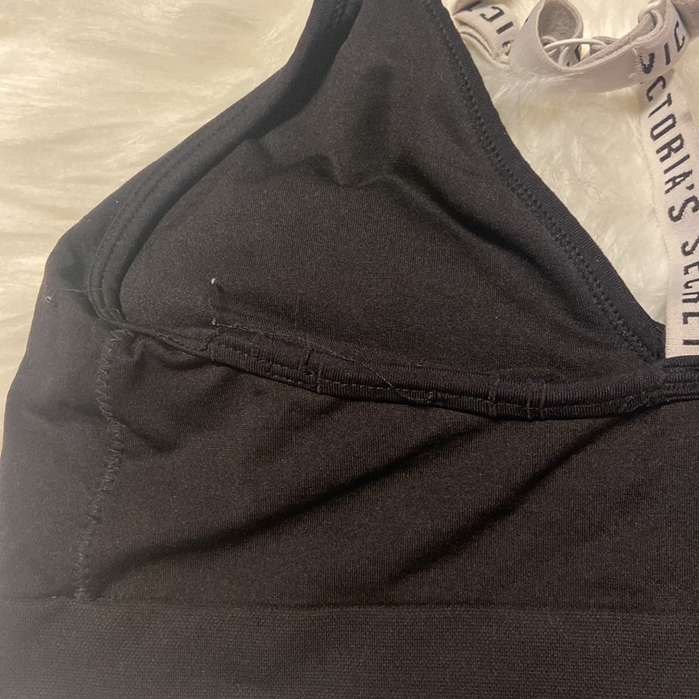 Victoria’s Secret black logo straps bralette sports bra size XL extra large - Picture 5 of 7
